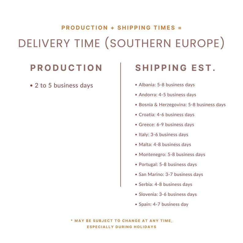 southern europe estimated shipping times