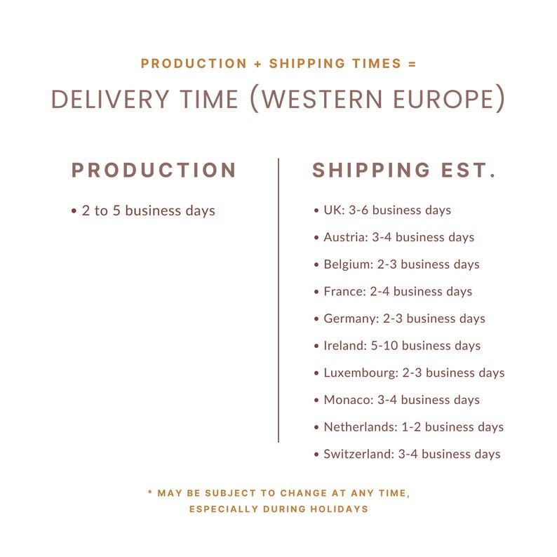 western europe estimated shipping times