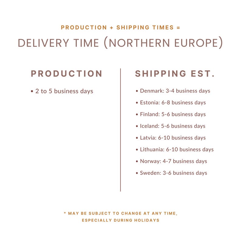 northern europe estimated shipping times