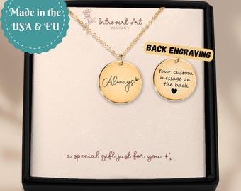 Always Potter-Inspired Tiny Disc Necklace, Wizard Fan Gift, Custom Book Lover Presents