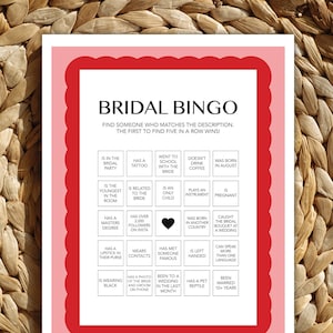 Juego de fiesta de bingo nupcial - Boda imprimible, despedida de soltera, juego de despedida de soltera - Diversión para familiares, amigos o grupo