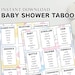 Baby Shower Taboo Card Game Printable Shower Fun for Family, Friends ...