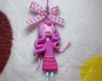 pinkie pie | my little pony x adventure time keychain - clay charm - handmade - fluttershy rarity applejack twilight sparkle rainbow dash