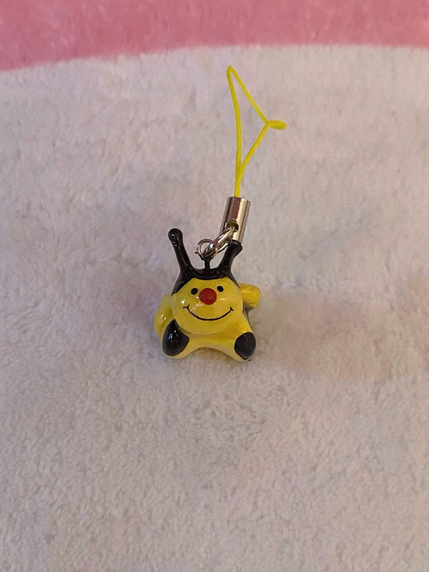 Pillow Pet Bumblebee Keychain Clay Figure Phone Charm