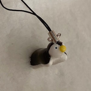 pillow pet penguin | - keychain - clay figure - phone charm - handmade - nostalgic