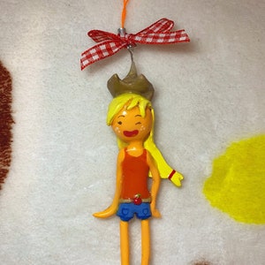 applejack  | my little pony x adventure time  keychain - clay figure charm - fluttershy rarity pinkie pie twilight sparkle rainbow dash mlp