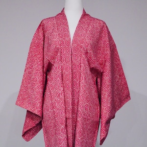 Vintage Silk Haori Kimono Jacket, Japanese Kimino, Pink Kimono, Traditional Authentic Kimono, Kimono Fashion, Japanese Clothing