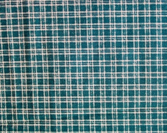 Green Gingham Fabric: 100% Cotton Sewing Material, 44" Wide