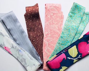 Handmade kimono silk hair scarf ponytail scarf ribbon braid scarf headband hair bun scarf Hair tie skinny scarf gift for her hair accessory