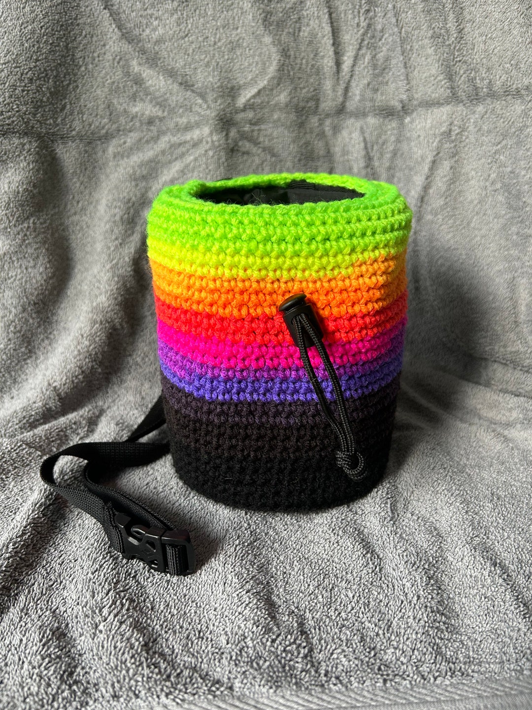 Crochet Chalk Bag Neon Rainbow Etsy
