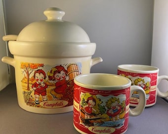 Lot 2 Vintage CAMPBELL'S SOUP THERMOS Insulated Container Bowl Lid