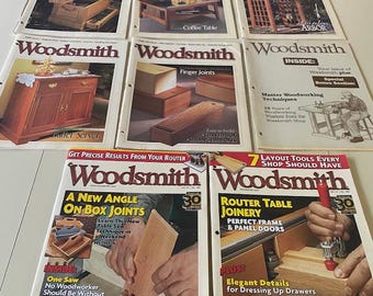 Lot of 8 Woodsmith Magazines from 1990s & 2000s Tons of Woodworking Plans and Furniture Making Projects!