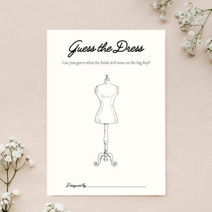 Guess the Dress Bridal Shower Game - Printable