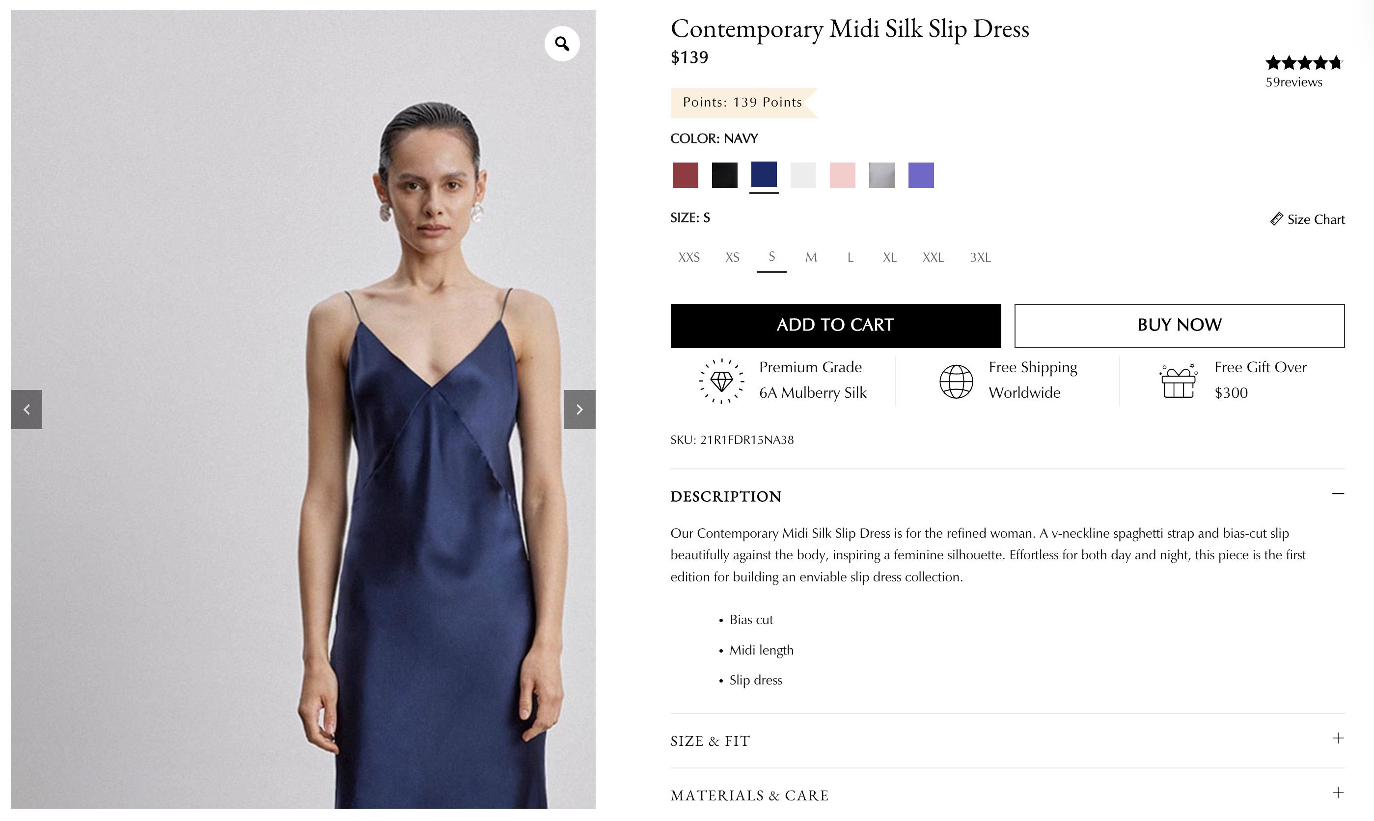 I Must Be In A Good Place Now Silk Crepe Midi Slip Dress