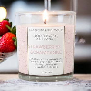 Warm Soy Lotion Candle  Strawberries & Champagne