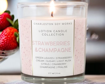 Warm Soy Lotion Candle  Strawberries & Champagne