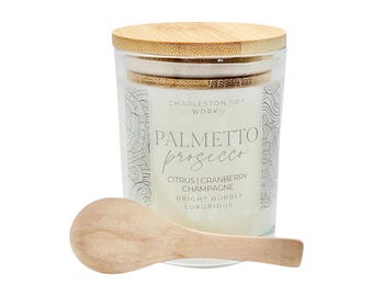 Palmetto Prosecco Lotion Candle | Champagne Scented Massage Candle | Charleston SC Gift | Natural Self Care
