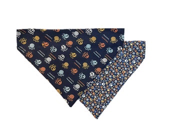 Nifty Navy Reversible Pet Bandana, Cat Dog Neckwear Accessory