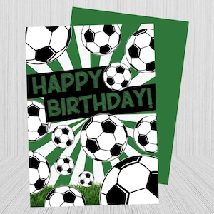 Printable Birthday Card, Soccer Birthday Card, Sports Card for Kids, Soccer Lover Card, Soccer Ball, Soccer Themed Birthday, Sports Theme