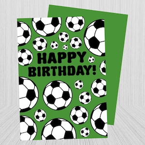 Printable Birthday Card, Soccer Birthday Card, Sports Card for Kids, Soccer Lover Card, Soccer Ball, Soccer Themed Birthday, Sports Theme