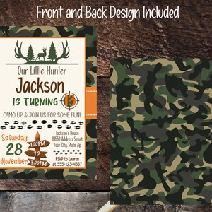 Editable Hunting Birthday Invitation, Camo Birthday Invitation, Deer ...