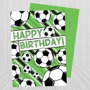 Printable Birthday Card, Soccer Birthday Card, Sports Card for Kids, Soccer Lover Card, Soccer Ball, Soccer Themed Birthday, Sports Theme
