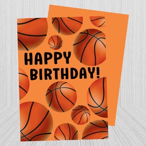 Carte d'anniversaire de basket-ball à imprimer, fête d'anniversaire de basket-ball, anniversaire de sport, Slam Dunk, amateur de basket-ball, carte d'anniversaire, joyeux anniversaire