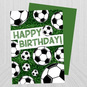 Printable Birthday Card, Soccer Birthday Card, Sports Card for Kids, Soccer Lover Card, Soccer Ball, Soccer Themed Birthday, Sports Theme