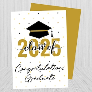 Carte de remise de diplôme imprimable, diplômé de félicitations, carte de remise de diplôme pliante, promotion 2025, diplômé félicitations, diplômé 2025, téléchargement immédiat