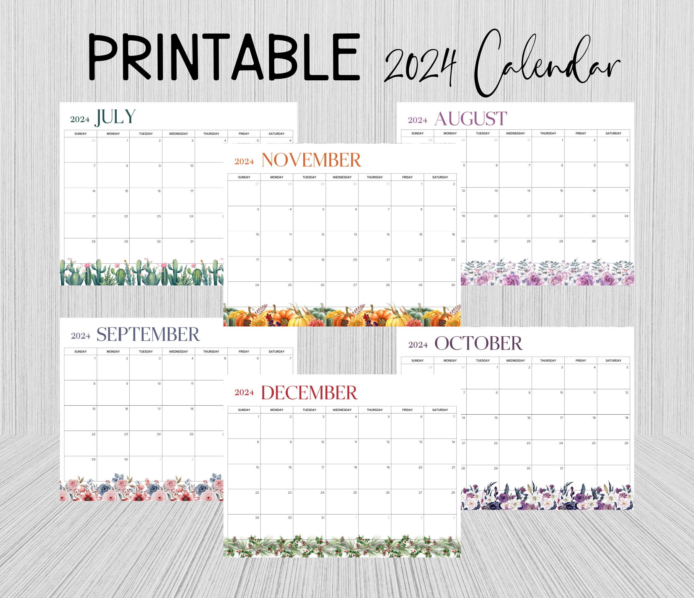 2024 Calendar 2024 Calendar Printable Monthly Calendar 2024 Year
