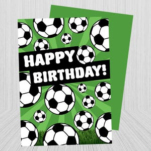 Printable Birthday Card, Soccer Birthday Card, Sports Card for Kids, Soccer Lover Card, Soccer Ball, Soccer Themed Birthday, Sports Theme