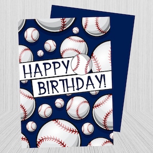 Afdrukbare honkbalverjaardagskaart, honkbalverjaardagsfeestje, sportverjaardag, swing on over, rookie van het jaar, honkballiefhebber, verjaardagskaart
