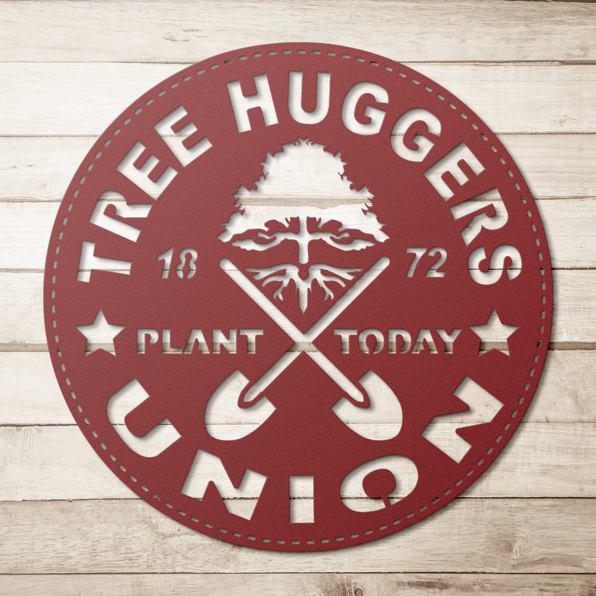 Tree Huggers Union Logo Steel Cut-out, Nature, Outdoors, Environment ...