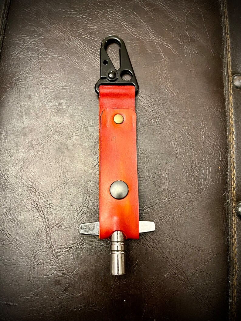 Drum Key, Key Holder. Genuine Leather. Orange Distressed Look Etsy