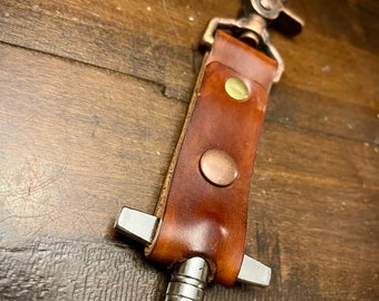 Drum Key, Key Holder. Genuine Leather.