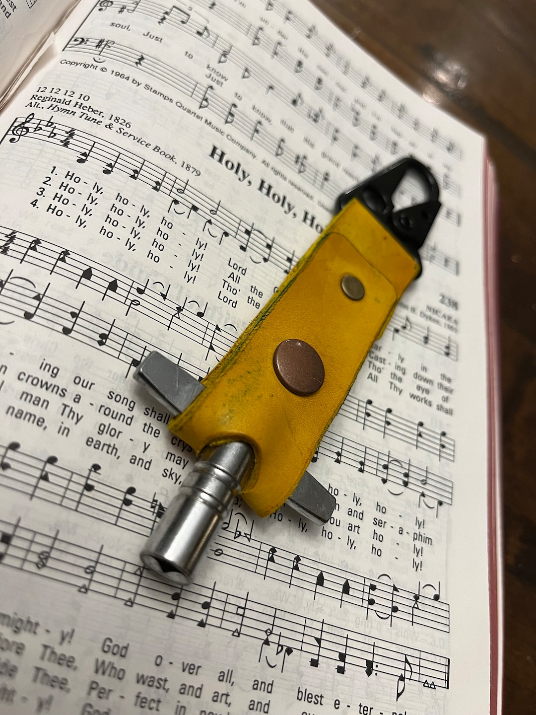 Drum Key, Key Holder. Genuine Leather. Yellow Distressed Look Etsy