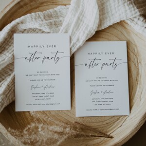 Happily Ever After Party Wedding Invitation, Editable Template, Reception Party Invitation, Elopement Announcement Invite, WR015