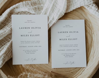 Elegant Wedding Invitation Template: Classic Minimalist Design
