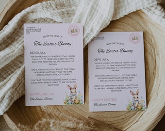 Personalisierte Osterhase Brief: Bearbeitbare Rosa Vorlage (Digitaler Download)