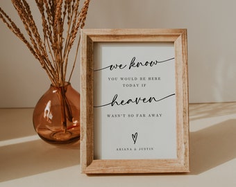 Memorial Wedding Sign Template: Minimalist In Loving Memory (Digital Download)