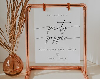 Minimalist Popcorn Bar Wedding Sign Template (Digital Download)