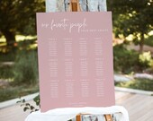 Dusty Pink Wedding Seating Chart Template: Printable Seating Poster (Digital Download)