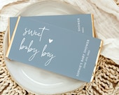 Blue Baby Shower Candy Bar Wrapper: Editable Template (Digital Download)