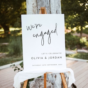 Engagement Party Welcome Sign, Editable Template, We're Engaged Welcome Poster, Printable Engagement Party Sign, WR010