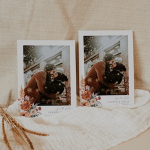 Fall Save The Date, Editable Template, Autumn Floral Save the Date Wedding Announcement, Editable With Templett, WR022