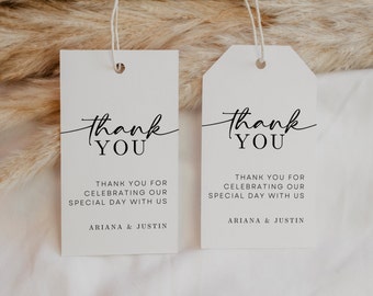 Minimalist Wedding Favor Tag: Editable Thank You Template (Digital Download)