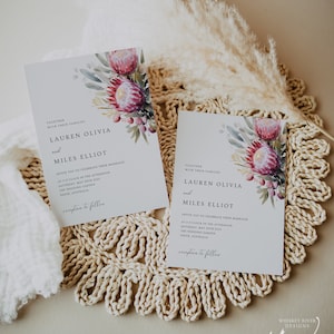 Boho Hochzeitseinladung, bearbeitbare Vorlage, Native Greenery Hochzeitseinladung, Blumenhochzeitseinladung, WR030