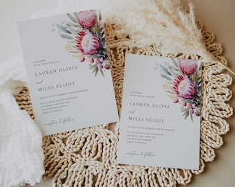 Boho Hochzeitseinladung, bearbeitbare Vorlage, Native Greenery Hochzeitseinladung, Blumenhochzeitseinladung, WR030