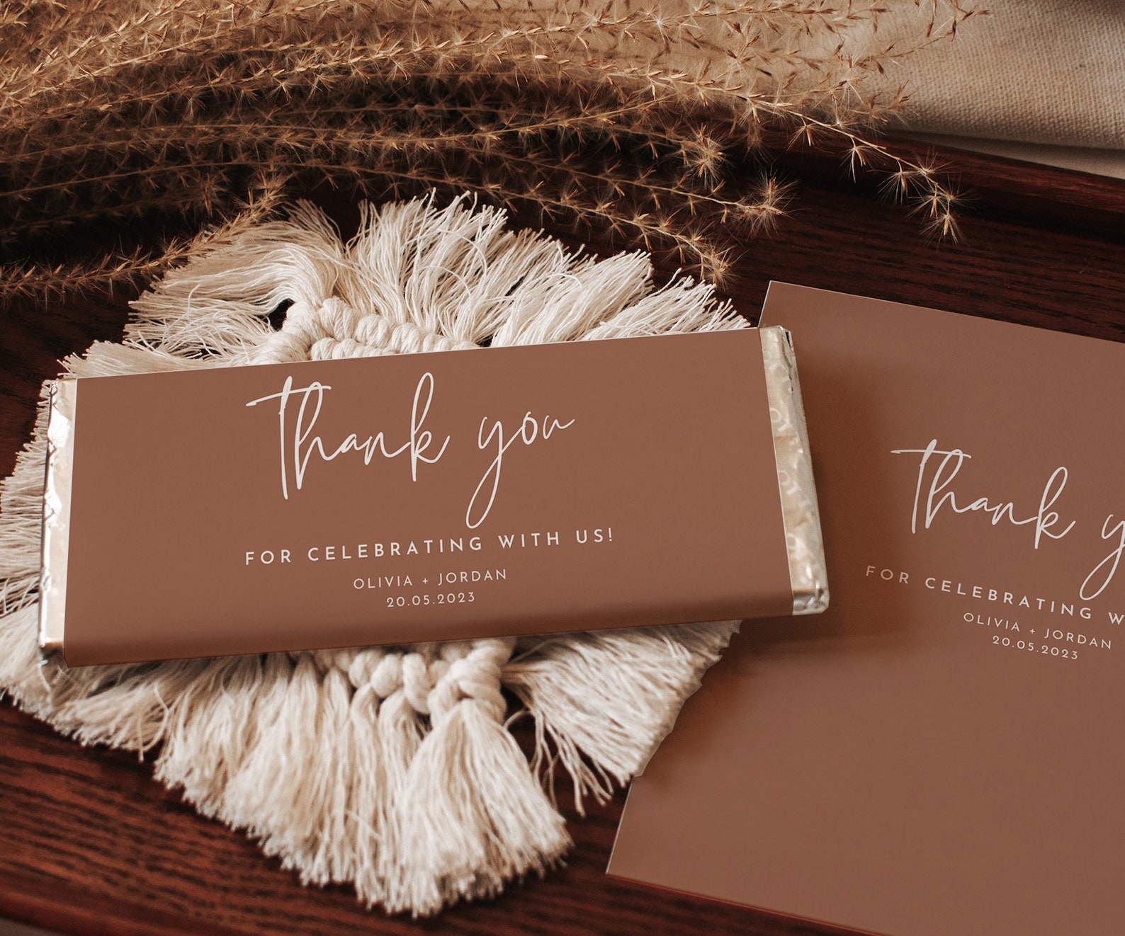 Candy Bar Wrapper Template, Terracotta, Instant Download, Editable ...