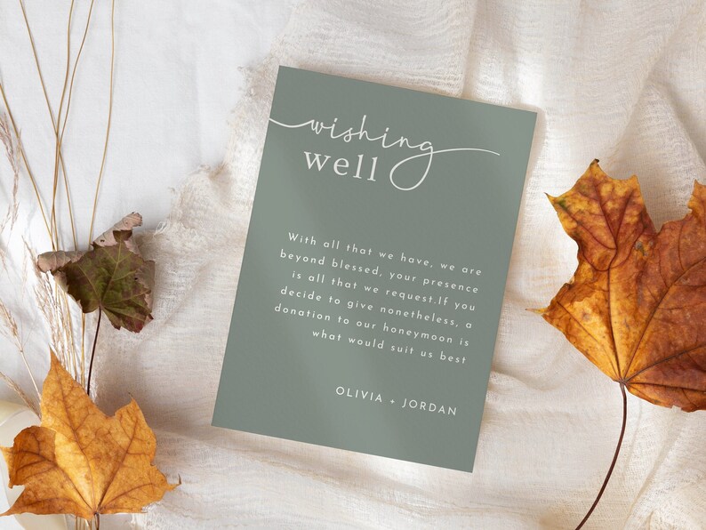 Printable Wishing Well Card Template Instant Download - Etsy